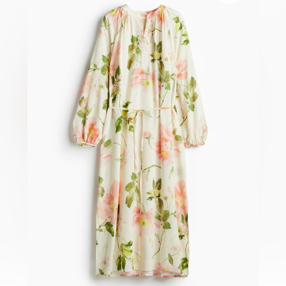 Lovely Floral Tie Belt Dress